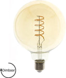 LED Lamp E27 - Dimbaar - Globe-L - Amber - 4W - 2200K - Extra warm wit - Ø125mm