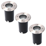 3x LED Grondspot - Maisy - RVS - Rond - excl. GU10 lichtbron - IP65 Waterdicht