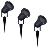 3x LED Prikspot - Spikey - Zwart - excl. GU10 spot - IP65 waterdicht
