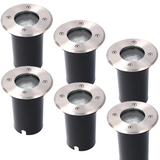 6x LED Grondspot - Maisy - RVS - Rond - excl. GU10 lichtbron - IP65 Waterdicht