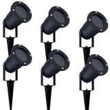6x LED Prikspot - Spikey - Zwart - excl. GU10 spot - IP65 waterdicht