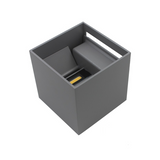 LED wandlamp Kansas Grijs 2x3 Watt 3000K Dimbaar tweezijdig oplichtend Kubus IP65