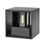 LED wandlamp Kansas Grijs 2x3 Watt 3000K Dimbaar tweezijdig oplichtend Kubus IP65