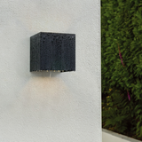 LED wandlamp Kansas Grijs 2x3 Watt 3000K Dimbaar tweezijdig oplichtend Kubus IP65