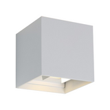 LED wandlamp Kansas Wit 2x3 Watt 3000K Dimbaar tweezijdig oplichtend Kubus IP65
