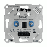 Led Duo Dimmer 2 x 3-75W Elektronische Zekering + Duo Afdekraam