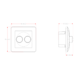 Led Duo Dimmer 2 x 3-75W Elektronische Zekering + Duo Afdekraam