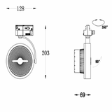 Led Railspot - Dimbaar - AR111 - 3-Fase - 15 Watt - Zwart
