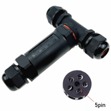 Waterdichte T-vorm kabelverbinder connector - 5-polig - 230V - IP67