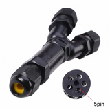 Waterdichte Y-vorm kabelverbinder connector - 5-polig - 230V - IP67