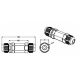 Waterdichte kabelverbinder connector - 5-polig - 230V - IP67