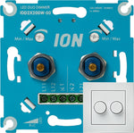DUO LED Dimmer | Helderwitte Afdekplaat | 2x0.3-200 Watt | ION INDUSTRIES