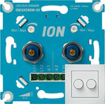 DUO LED Dimmer | Mat Witte Afdekplaat | 2x0.3-200 Watt | ION INDUSTRIES