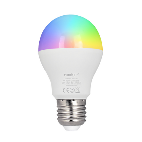LED E27 Bulb - 6W - RGB+CCT - WiFi/RF Controlled
